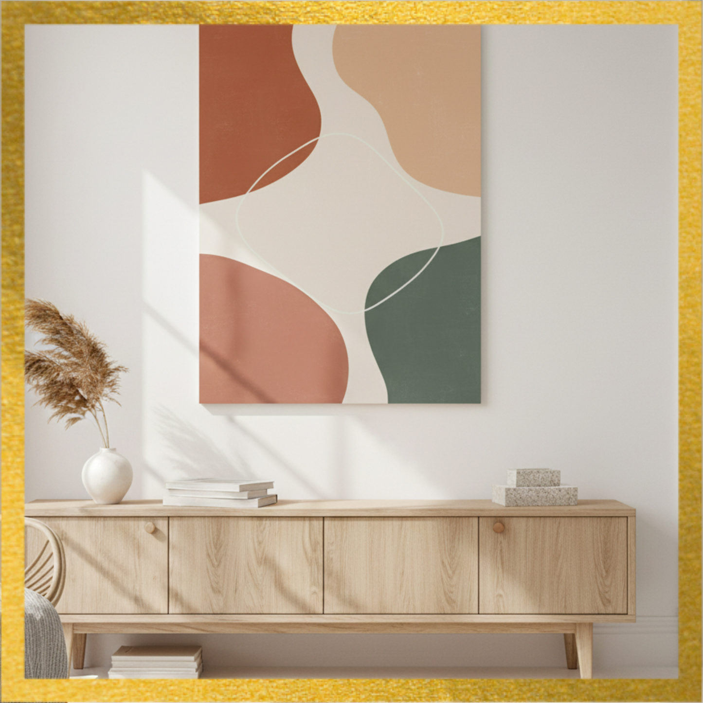 Boho Art Burnt Orange cream and Beige