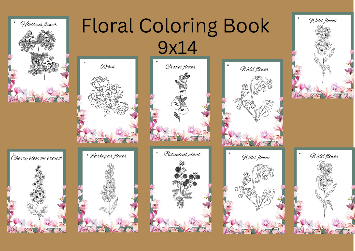 Floral coloring book