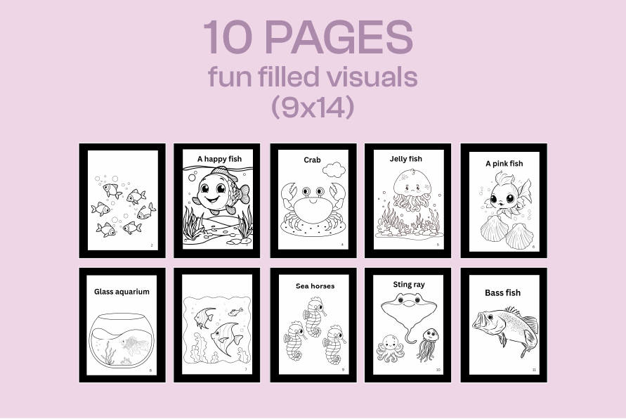 Fish coloring Book