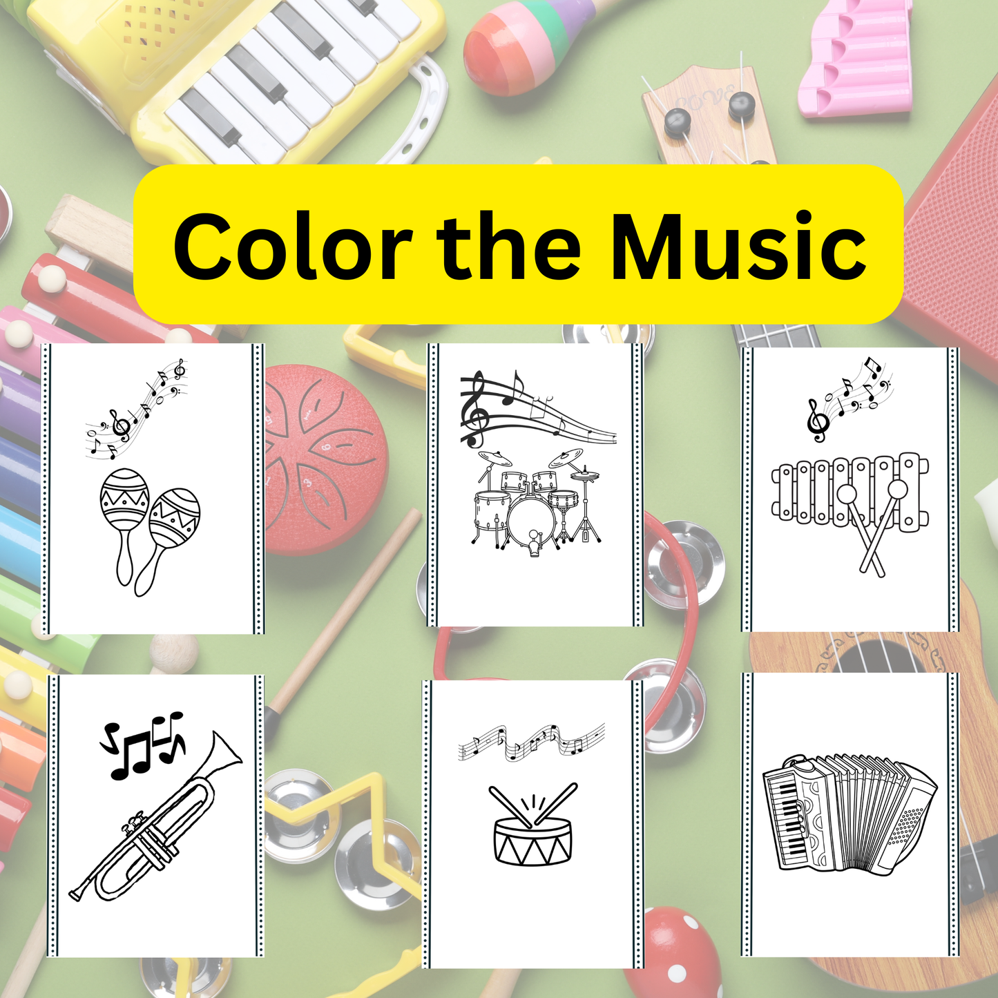 Musical Instruments Coloring Book for Kids